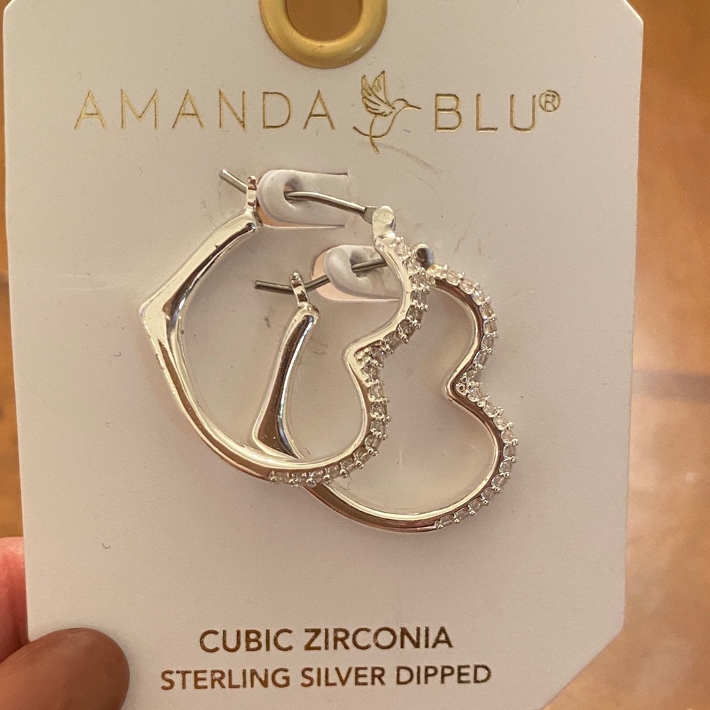 SOLD - Sterling Silver Heart Earrings